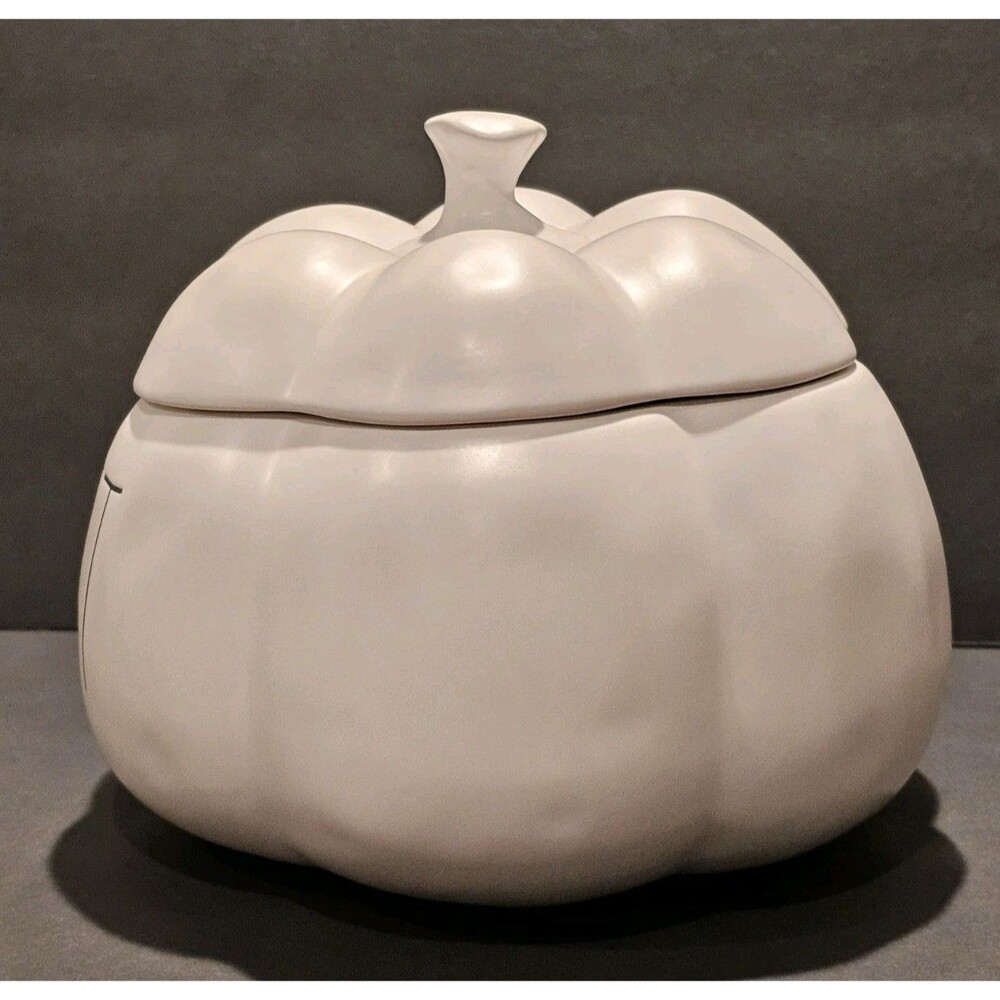 RARE Rae Dunn HARVEST Pumpkin Canister w/ Lid - Artisan Collection Magenta - EUC - Picture 6 of 12